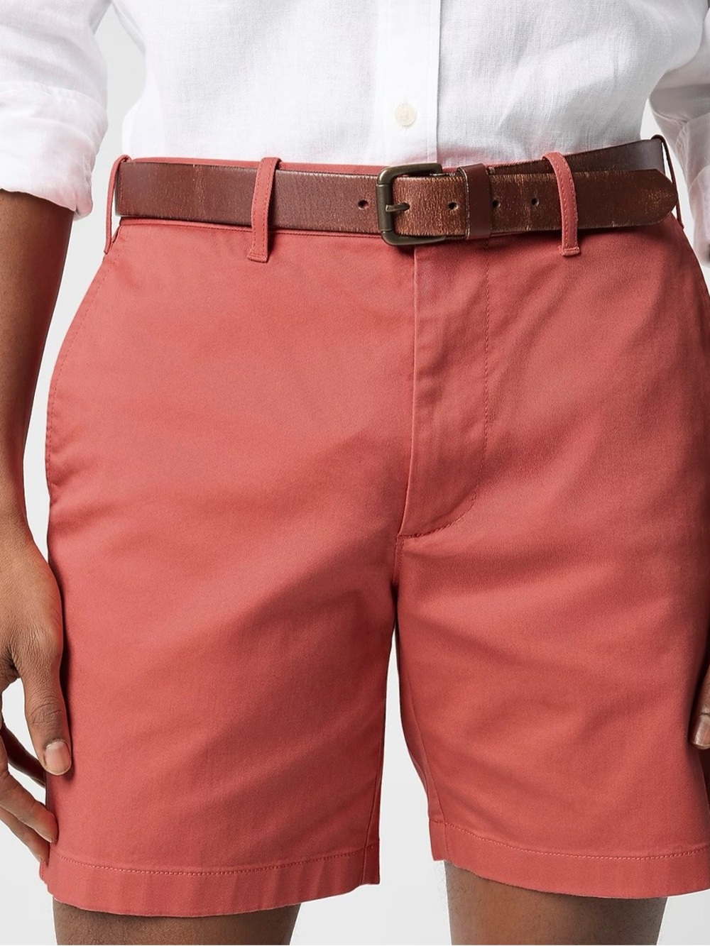 J. Crew Men’s Coral-Red Flat Front Shorts